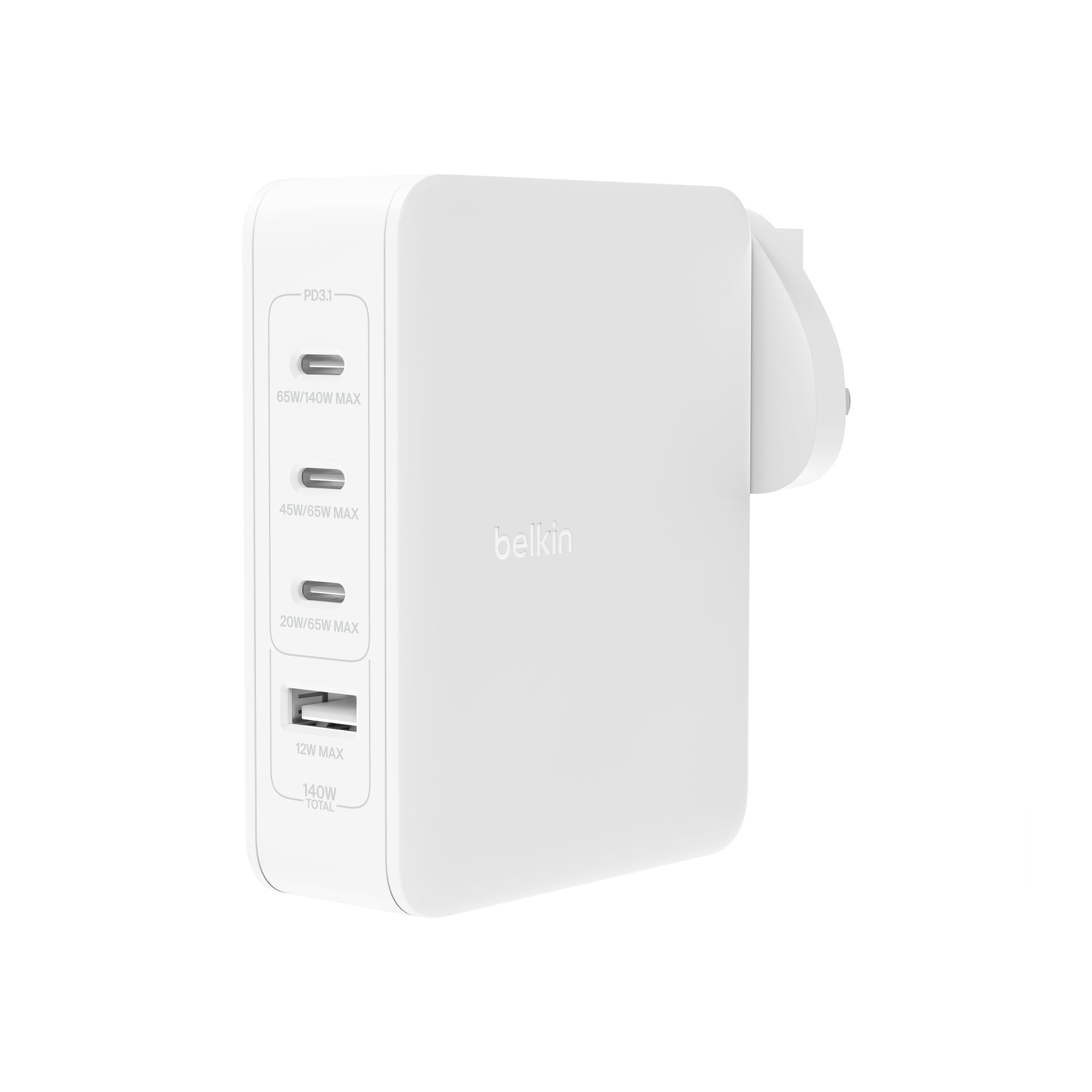 Belkin USB-Ladegerät »140 Watt 4-Port GaN Ladegerät mit UK, EU, US Stecker«
