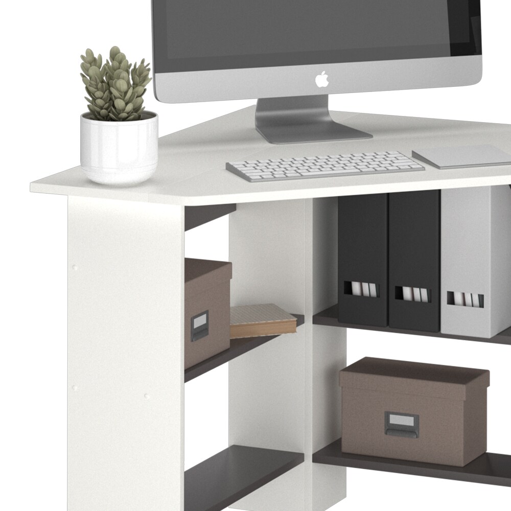 Vicco Eckschreibtisch Schreibtisch Bürotisch Arion 90x90cm weiß Computertisch