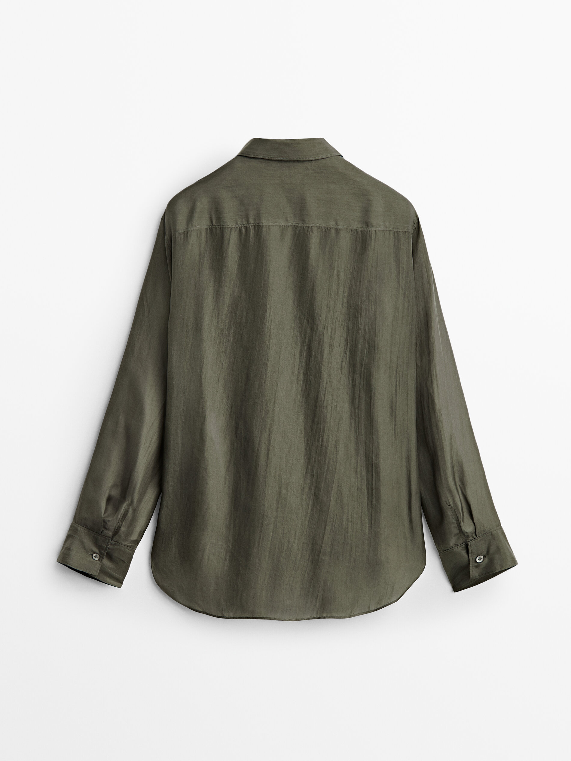 Camisa seda bolsillos - DARK KHAKI
