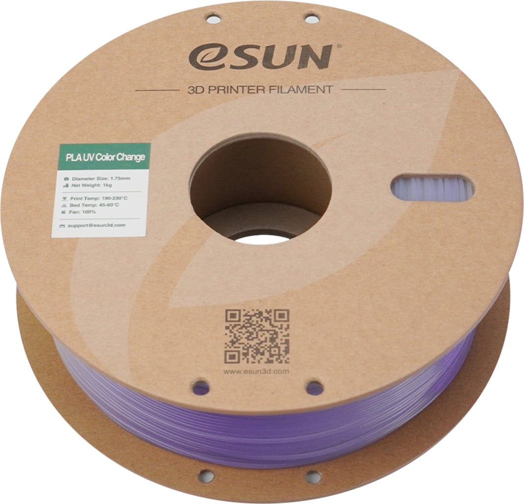 eSUN  PLA-UV Color Change Purple, 1,75 mm / 1000 g    Zweifarbiges PLA mit Farbwechsel durch UV-Licht in Purple