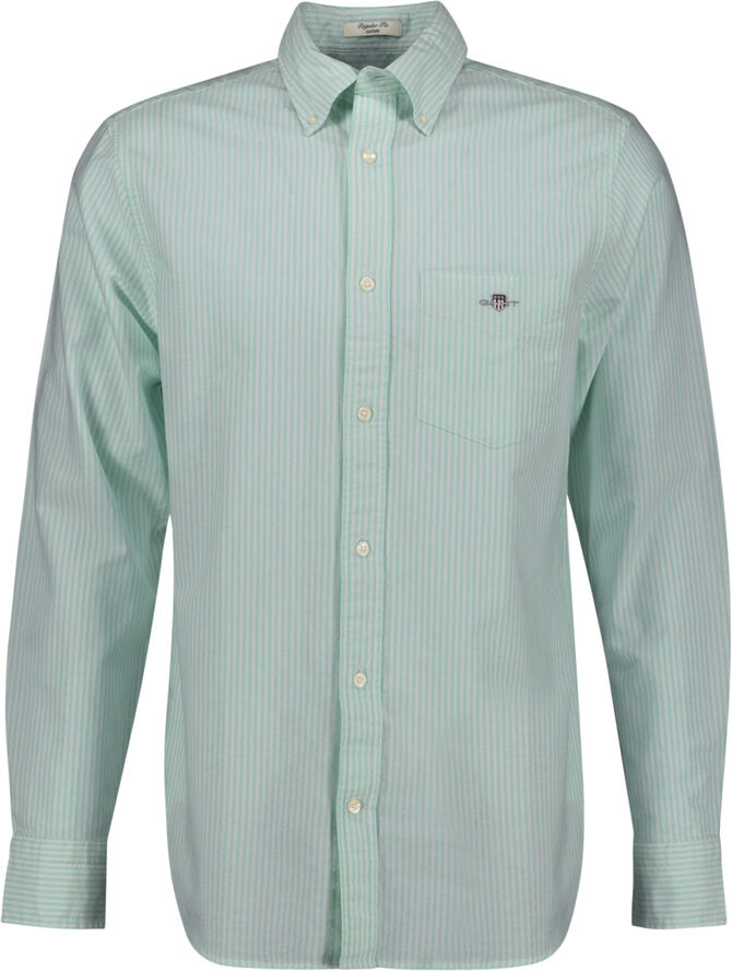 Gant REG CLASSIC OXFORD STRIPE SHIRT Deep forest green