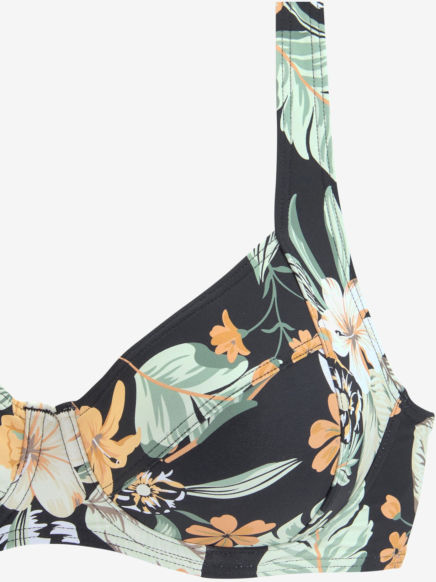 Haut de maillot de bain à armatures imprimé tropical tendance