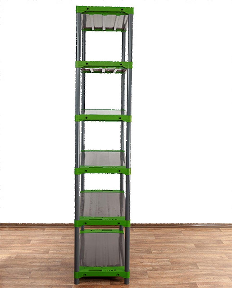 PROREGAL Kunststof Plank Grey Bear Extra Hoog HxBxD 220 x 80 x 46 cm Plank Draagvermogen 120 kg Grijs/Groen