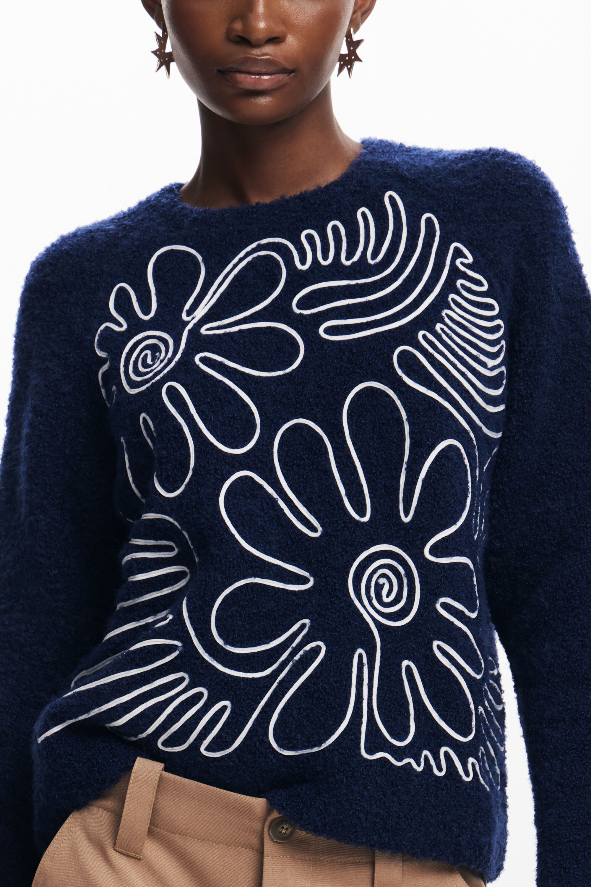 Suéter com estampa floral