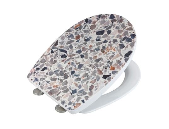WENKO - Abattant wc thermoplast design terrazzo - gris