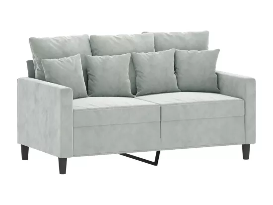 Canapé à 2 places Gris clair 120 cm Velours