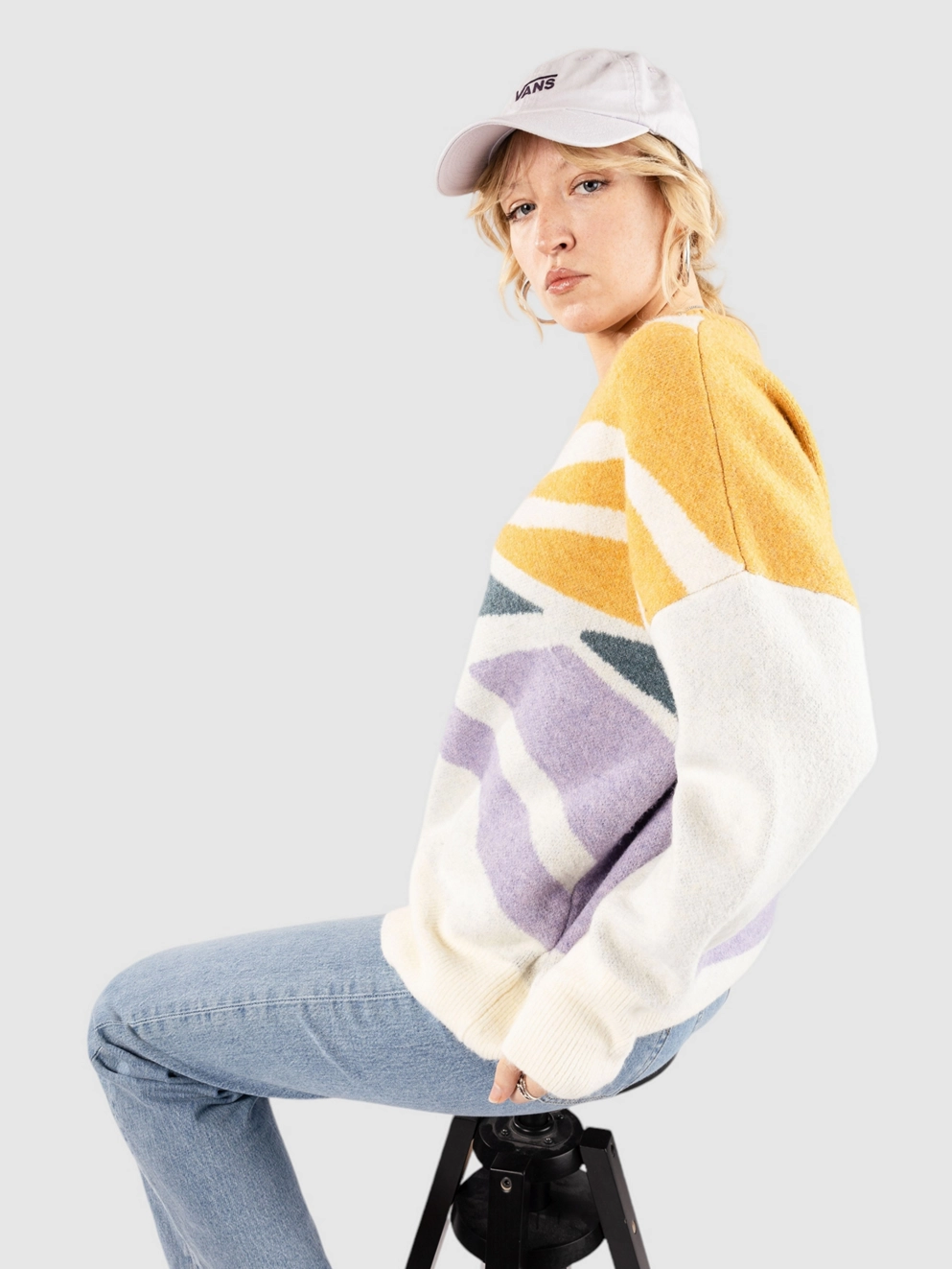 Passenger Sunsets Knitted Jumper Pullover marshmallow