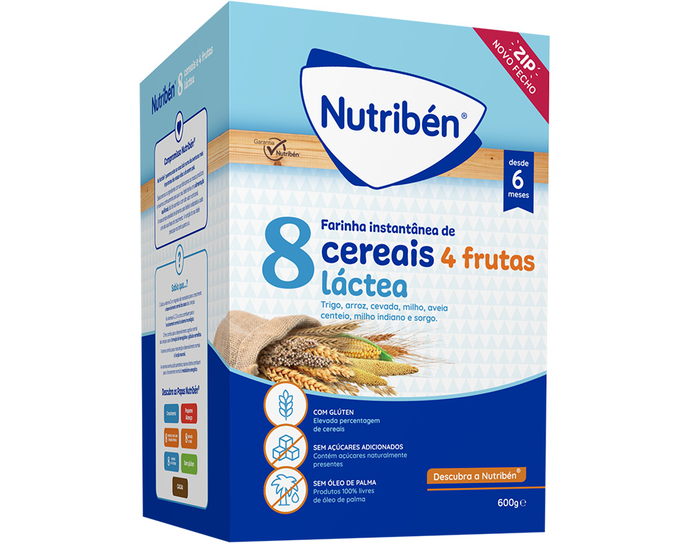 PAPA NUTRIBEN LACTEA 8 CEREAIS 4 FRUTAS 600G