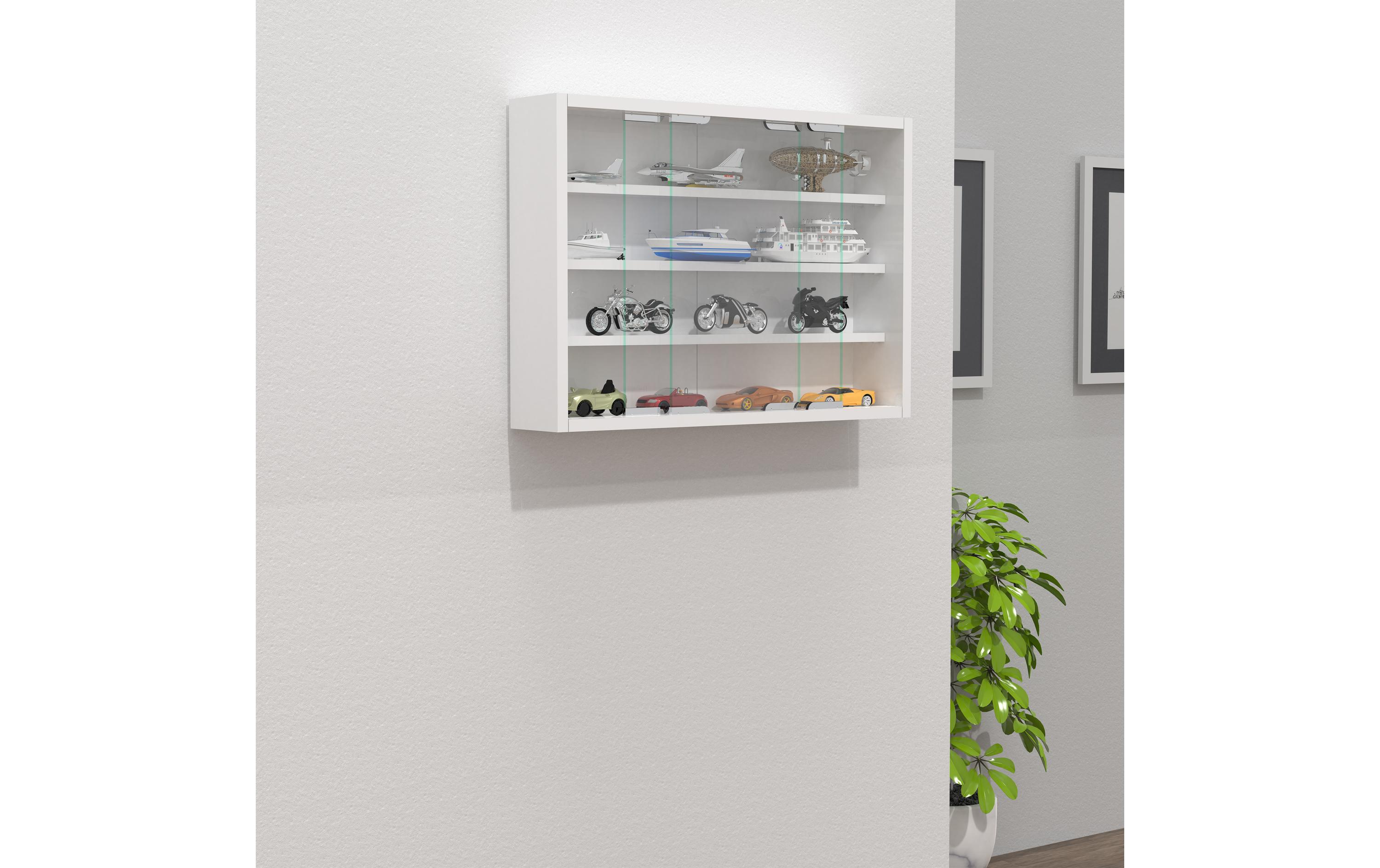 Vitrine Agisa M 57 x 40 cm, WeissHängevitrine für die Wandmontage