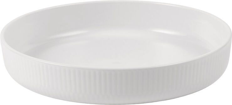 Royal Copenhagen Hvid Riflet ovnfast fad rundt 27 cm. Hvid