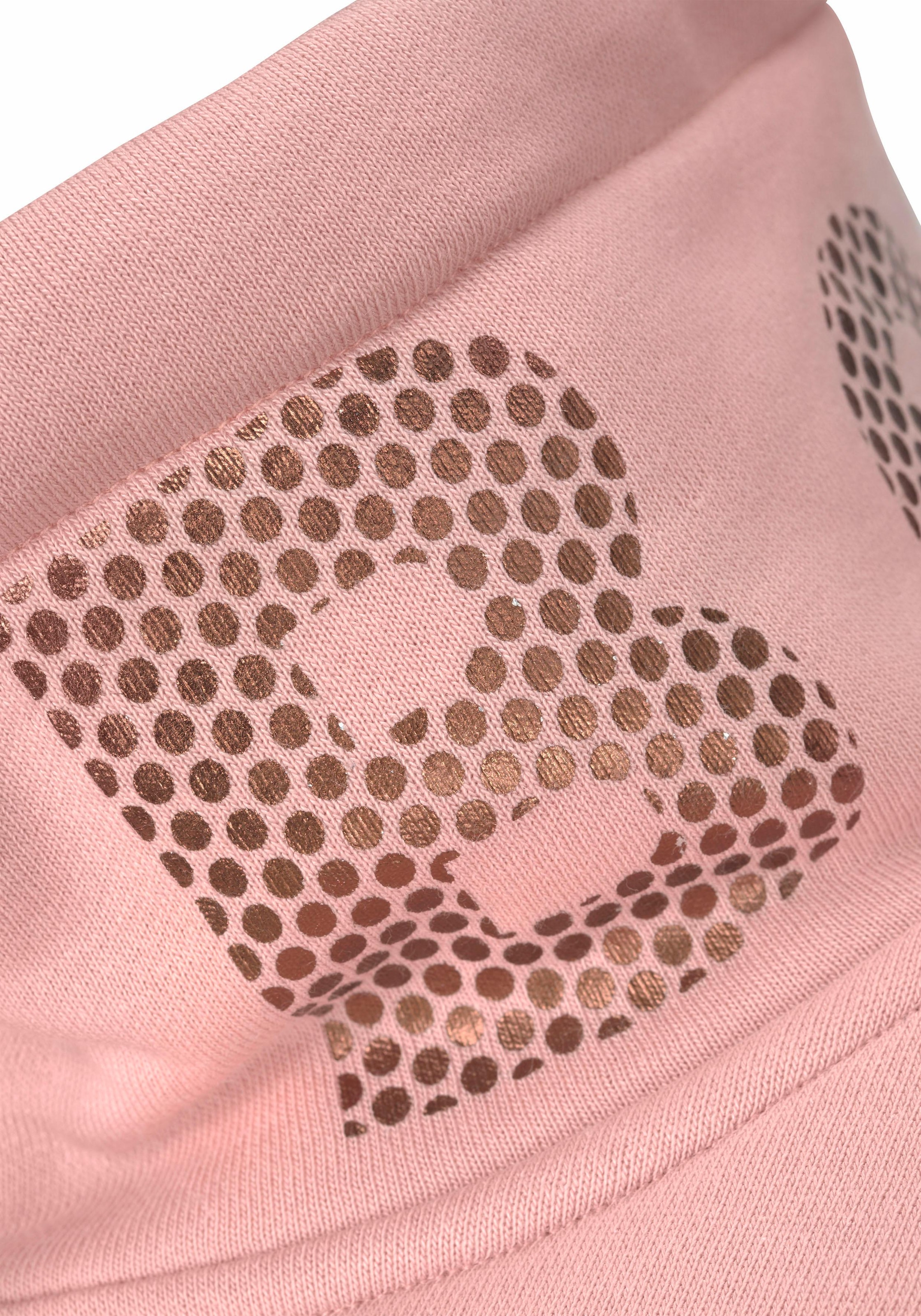 Bench. Sweatjacke , mit Glanzprint am Stehkragen, Loungeanzug