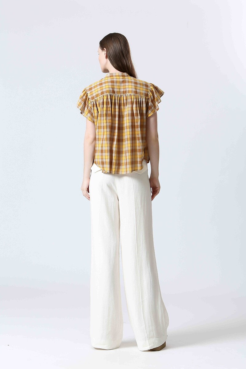 ATÉ BREVE<br>Blusa xadrez de manga curta