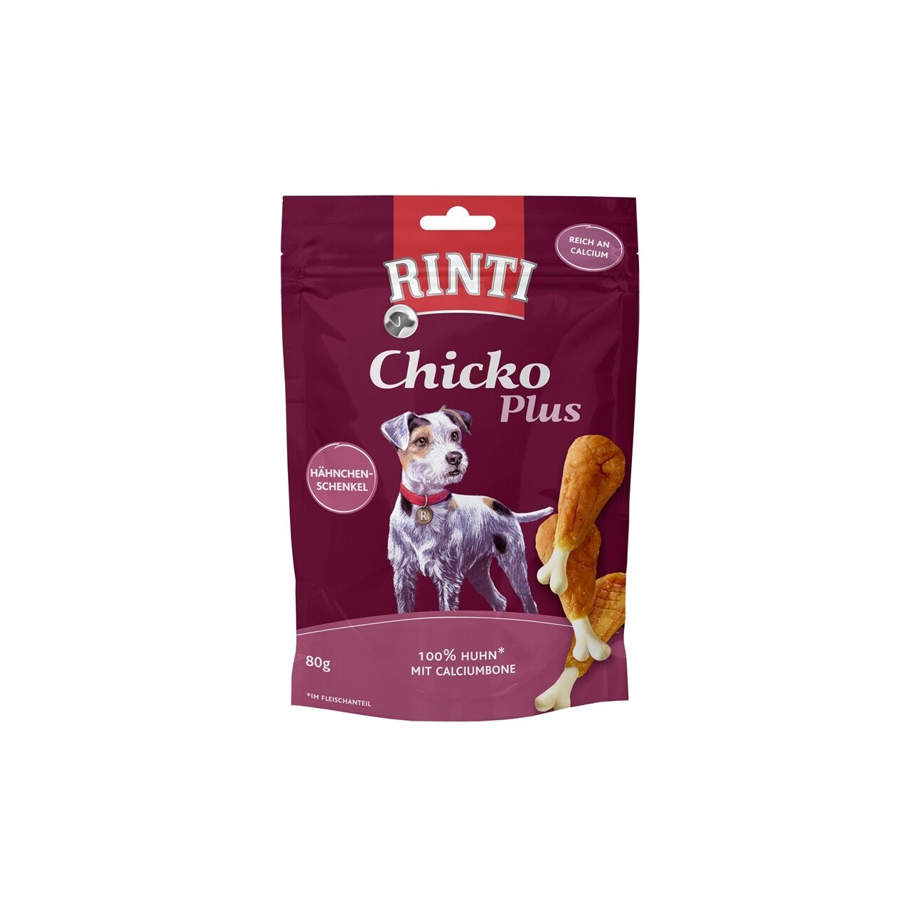 RINTI Chicko Plus Hähnchenschenkel, Huhn mit Calciumbone 225 g