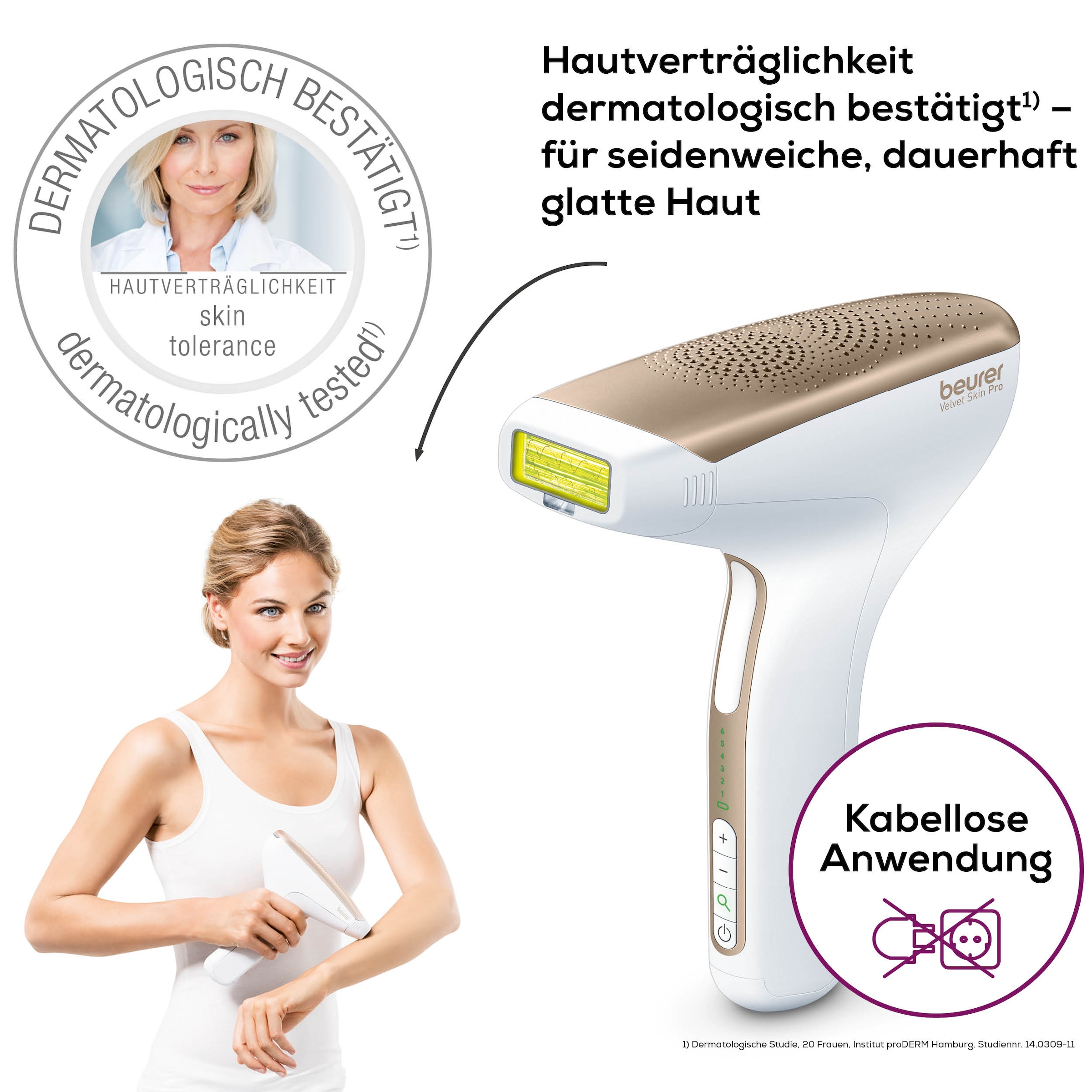 BEURER IPL-Haarentferner »IPL 8500 für langanhaltende Haarentfernung durch Lichttechnologie« 300000 Lichtimpulse Kraftvolles Akkugerät für eine flexible, kabellose Anwendung