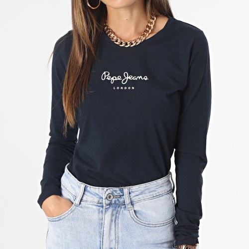Tee Shirt Manches Longues Femme New Virginia Bleu Marine