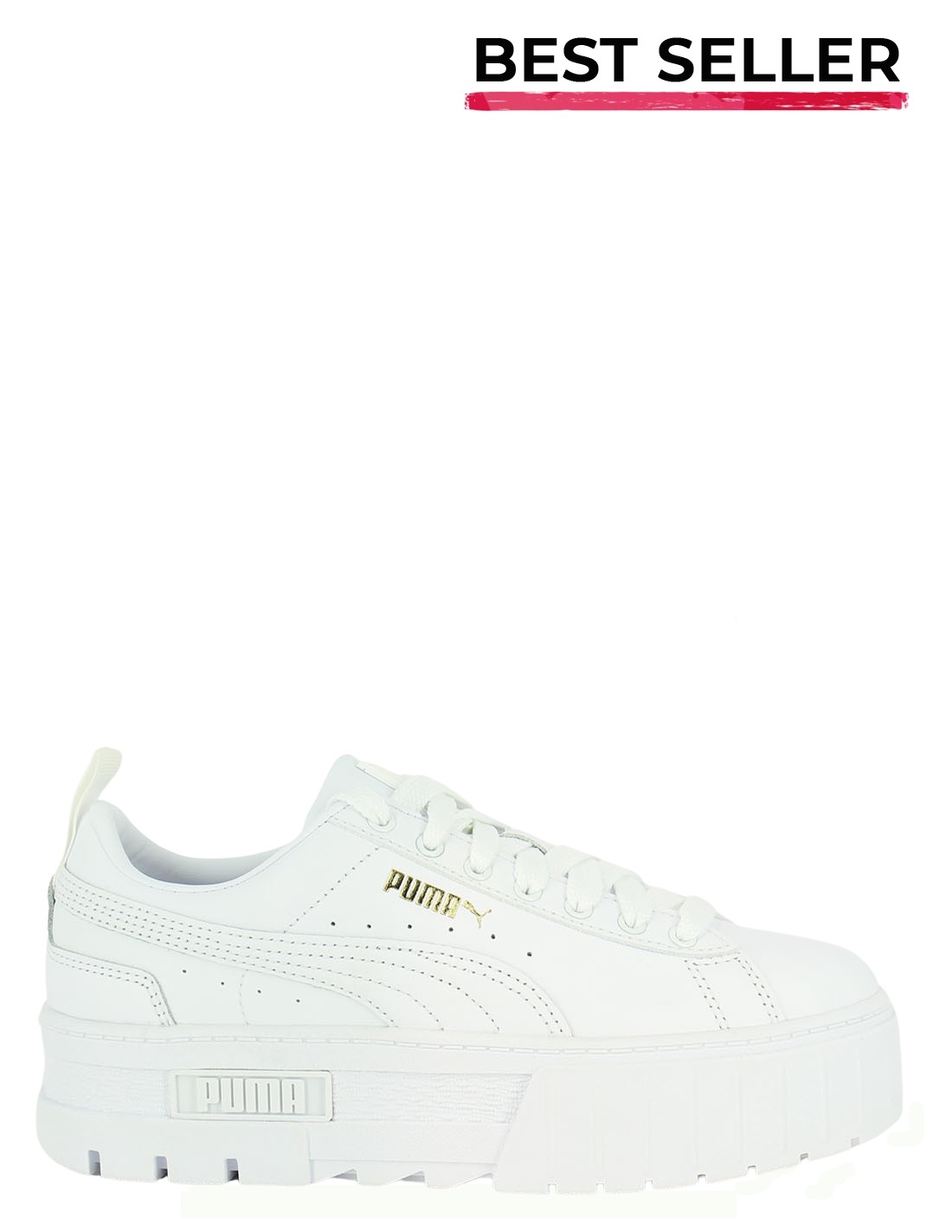 puma sneakers compensées femme mayze classic cuir blanc
