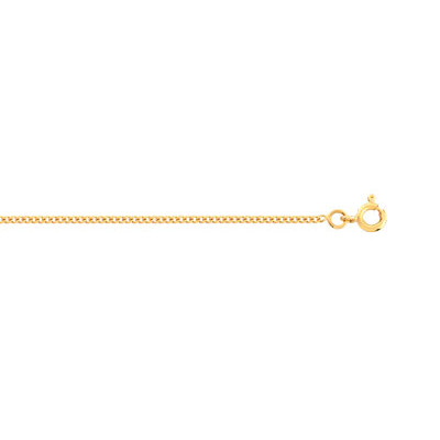 Chaine or 375 jaune maille gourmette 45 cm