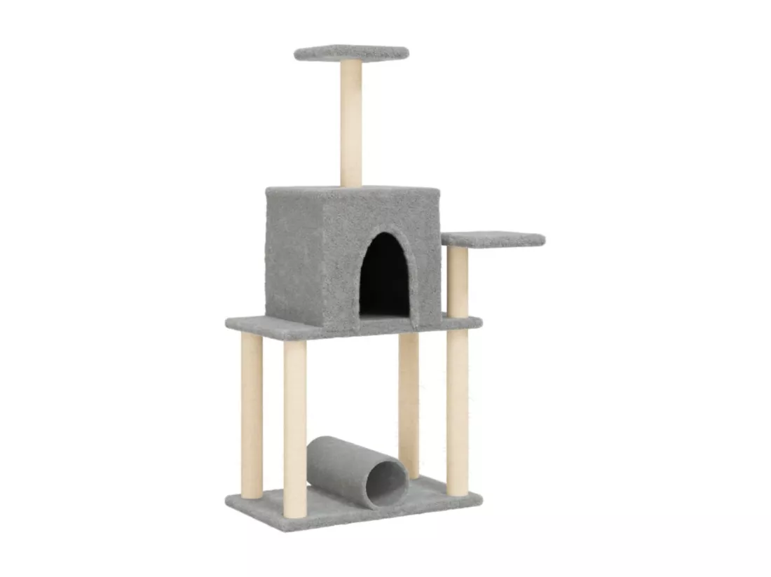Arbre à chat avec griffoirs en sisal gris clair 122 cm