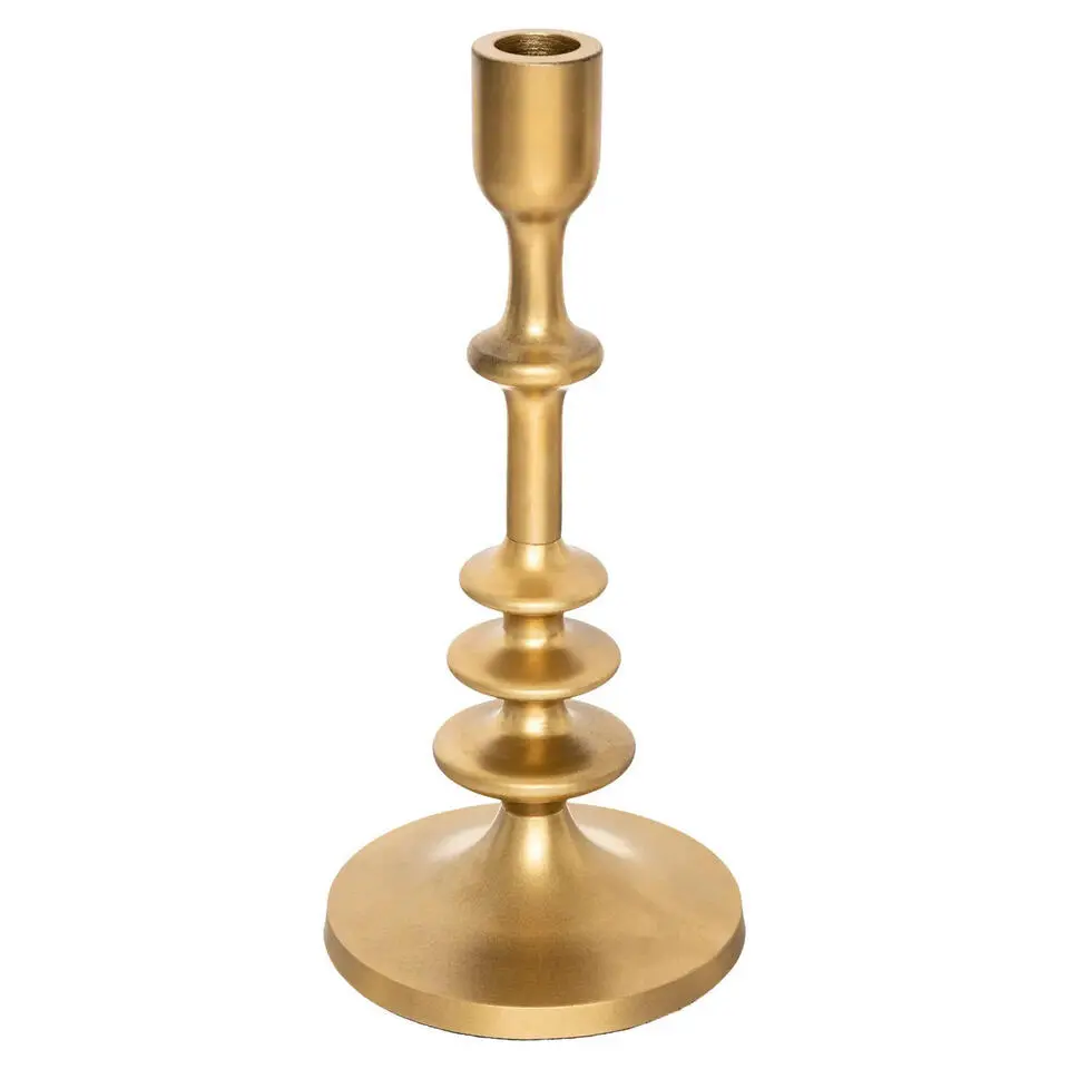 Atmosphera kaarsen kandelaar - dinerkaarsen - goud - H26 cm