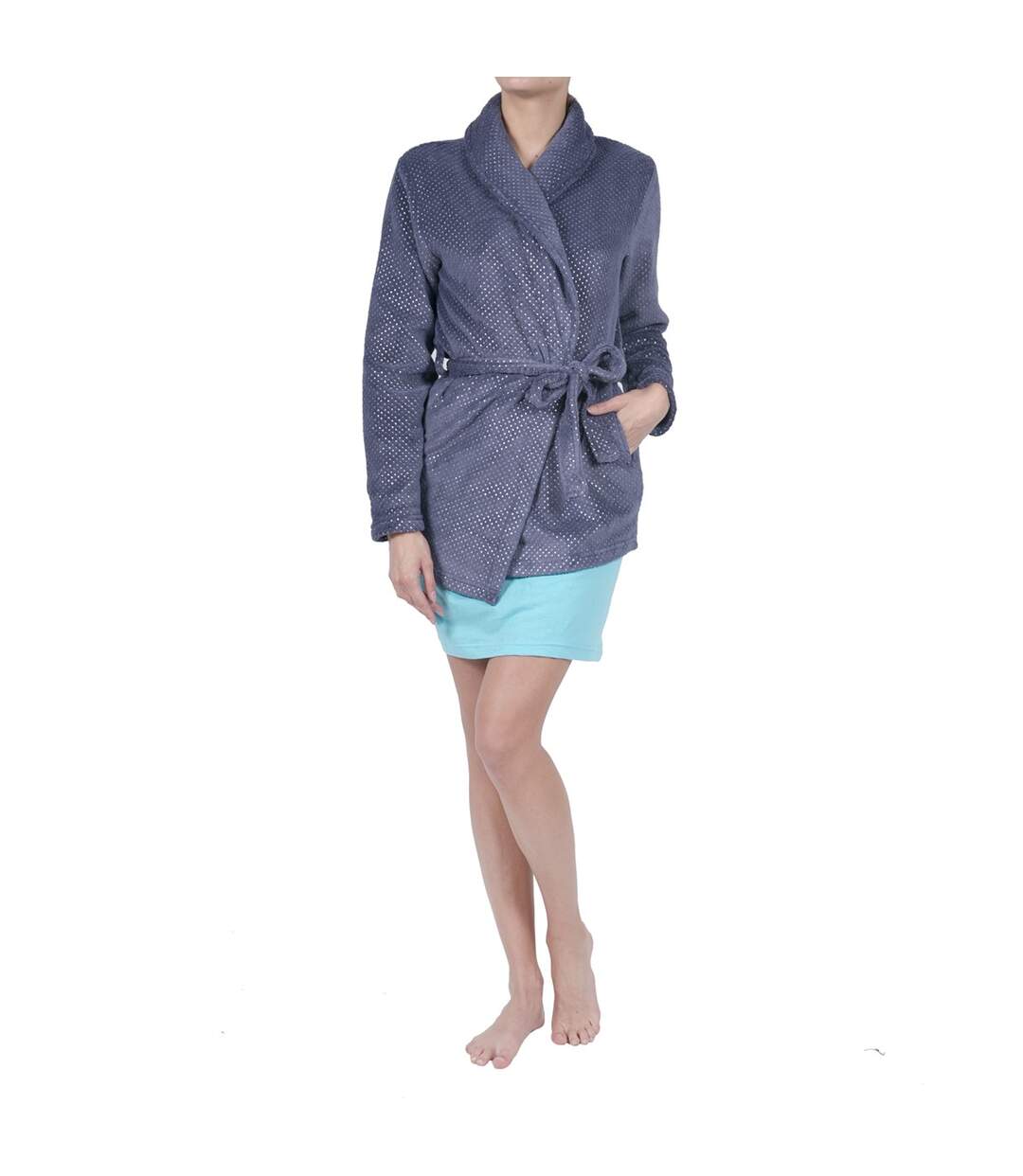 Peignoir polaire court femme