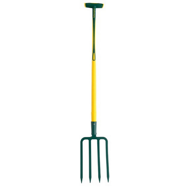 Fourche à bêcher Leborgne à douille 4 dents triangulaires 11mm manche béquille