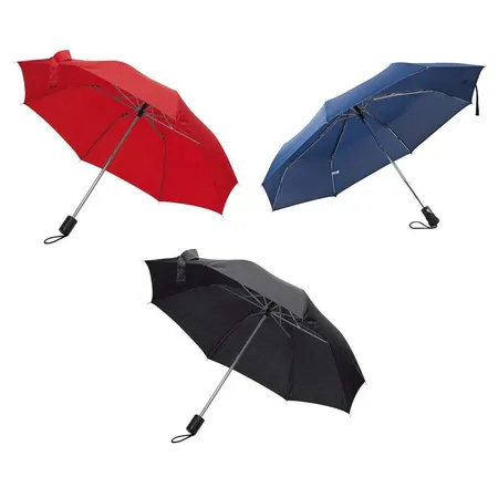 Macma Taschen-Regenschirm mit Schutzhülle, 3 Stück je 1x in schwarz, dunkelblau und rot