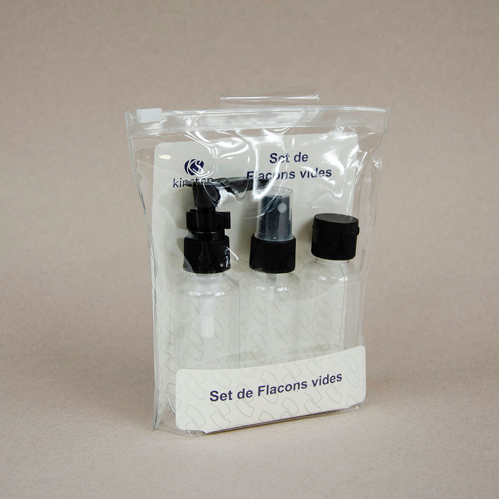 Kit voyage 3 flacons noir