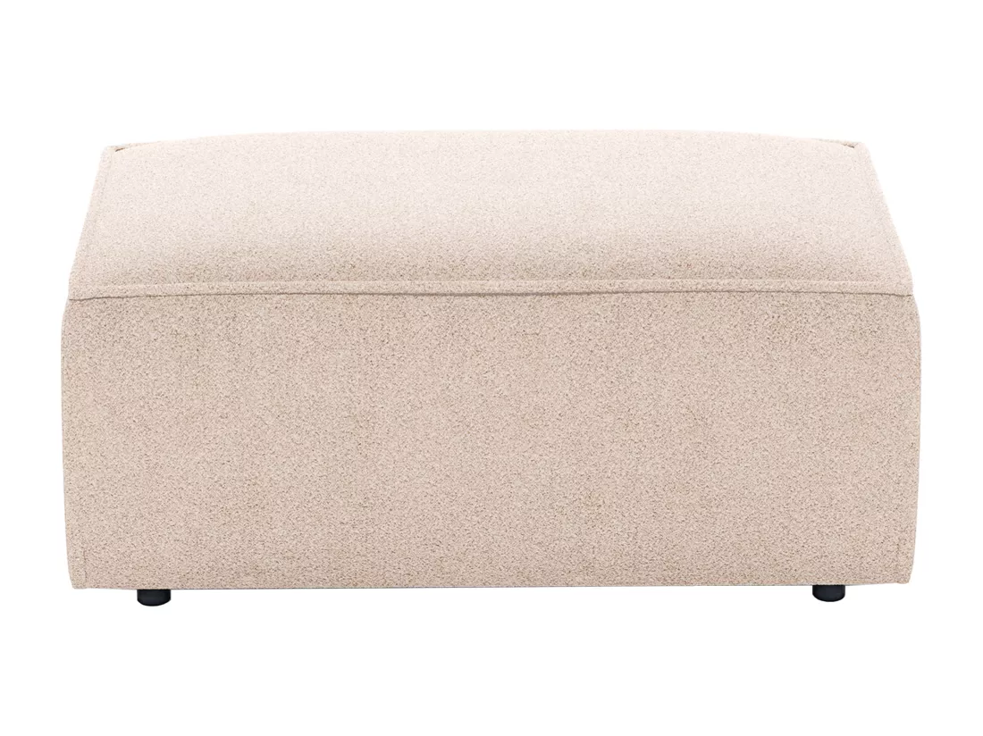 Pouf en tissu bouclette beige AMELIA