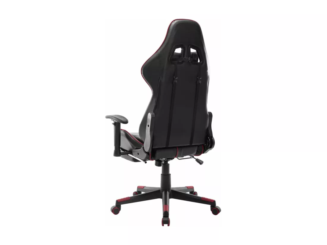Chaise de jeu avec repose-pied Noir et bordeaux Cuir artificiel