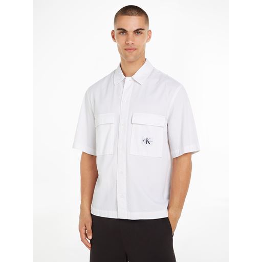 Calvin Klein Jeans Seersucker Skjorte, Bright White, XXL