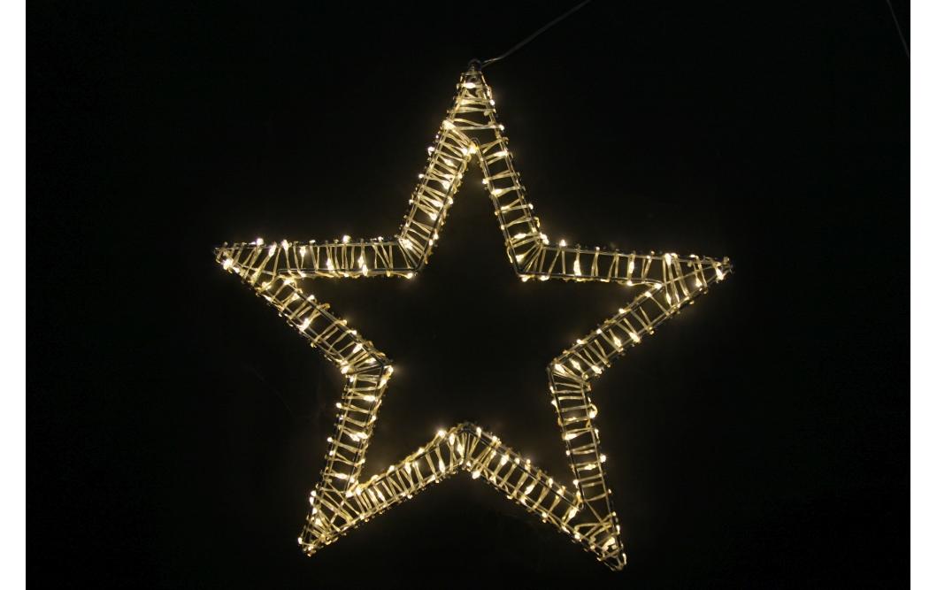 Tischdeko Stern, 50 cm, SilberStern mit LED-Leuchtmittel
