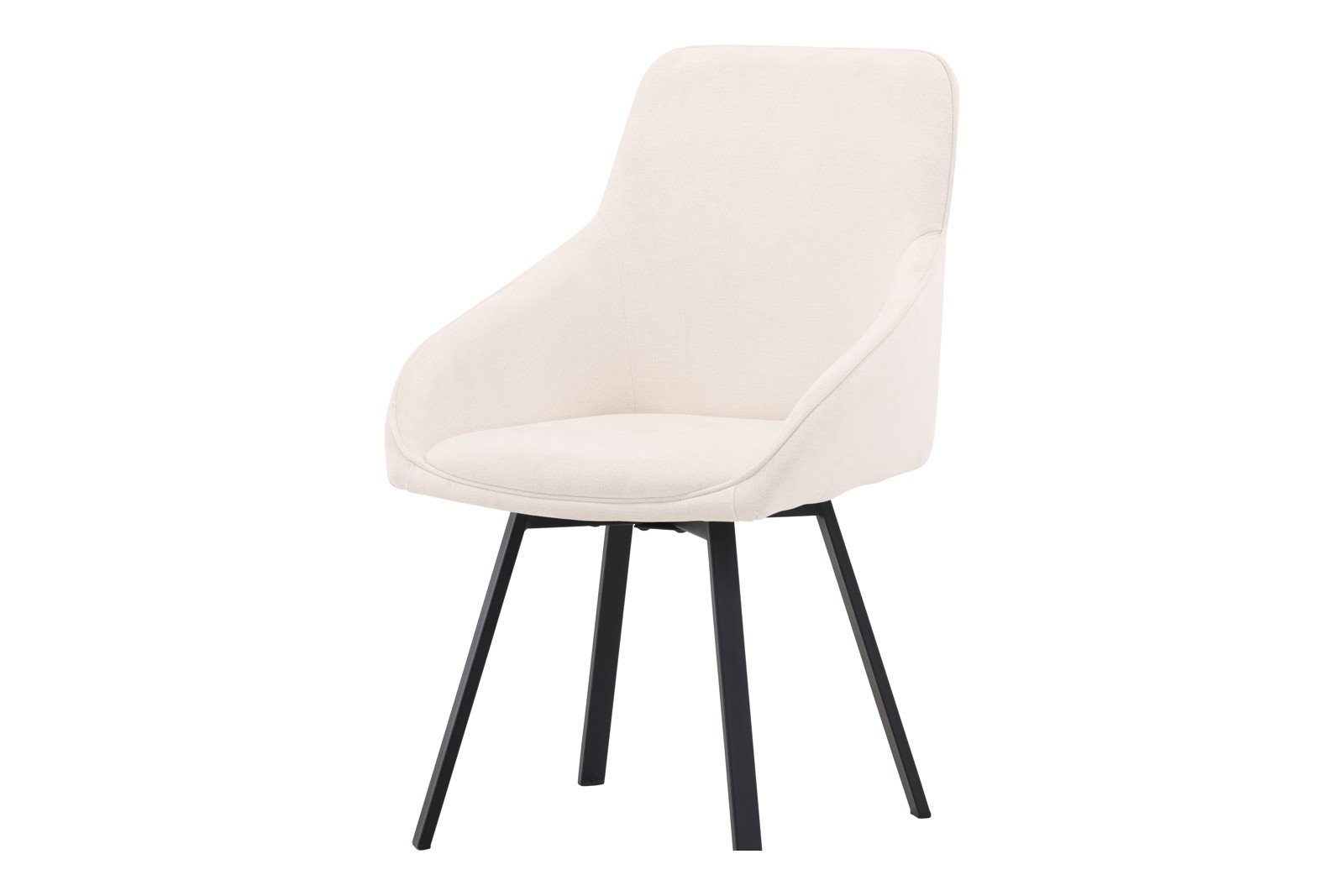 Rosie Spisestol. Sett av 2. Sett av 2. Beige tekstil med sorte stålben.
