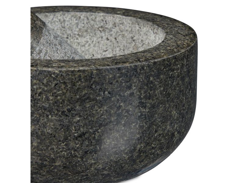 relaxdays Mörser mit Stössel 16 cm, Granit Polierter Gewürzmörser und Stössel