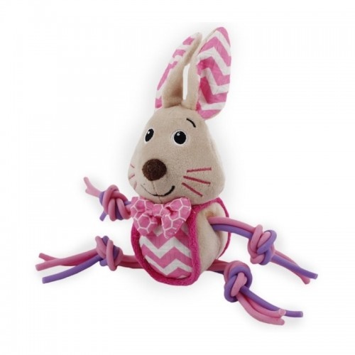 Coelho de brinquedo bege e rosa da All for Paws para filhotes