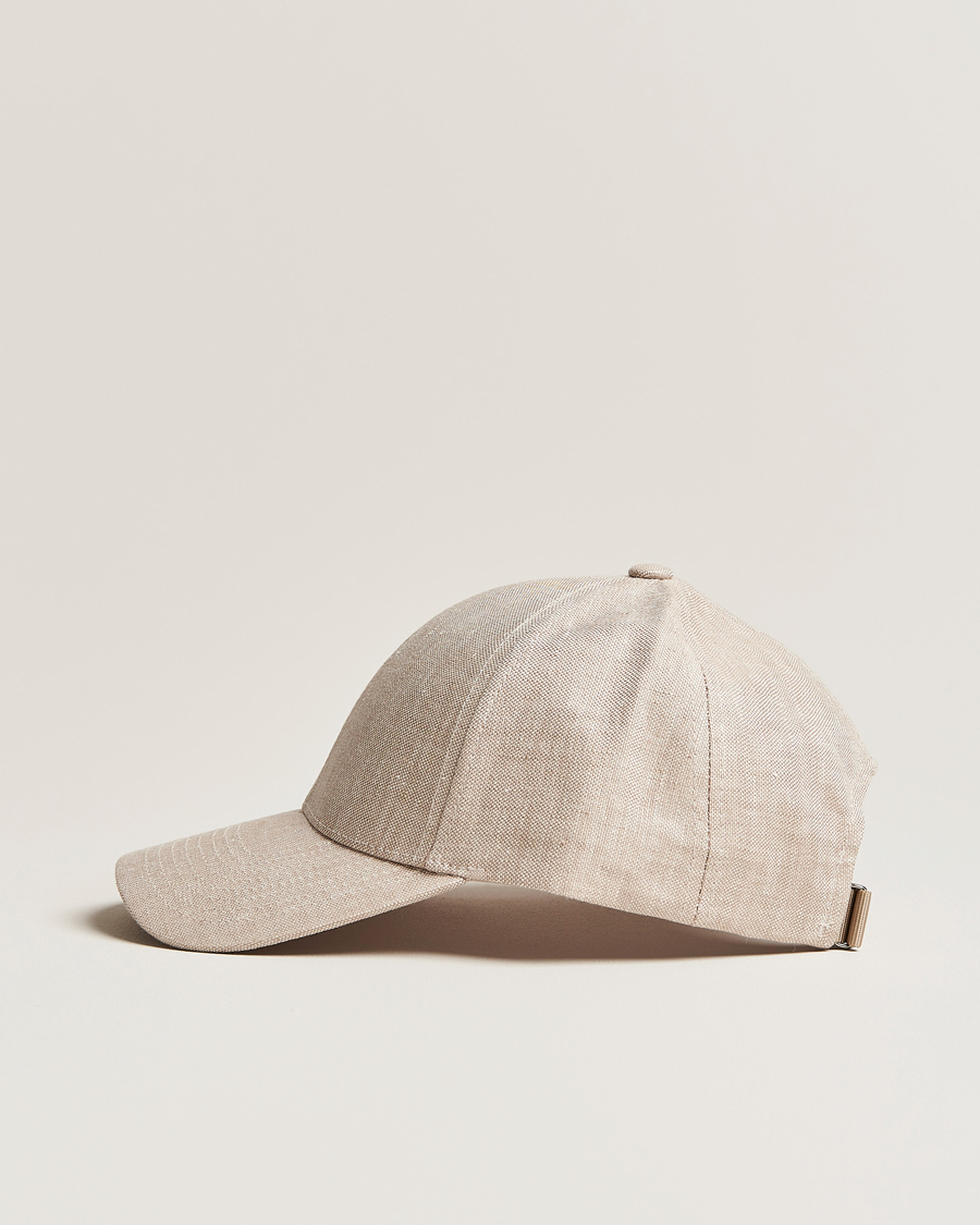 Varsity Headwear Linen Baseball Cap Hampton Beige