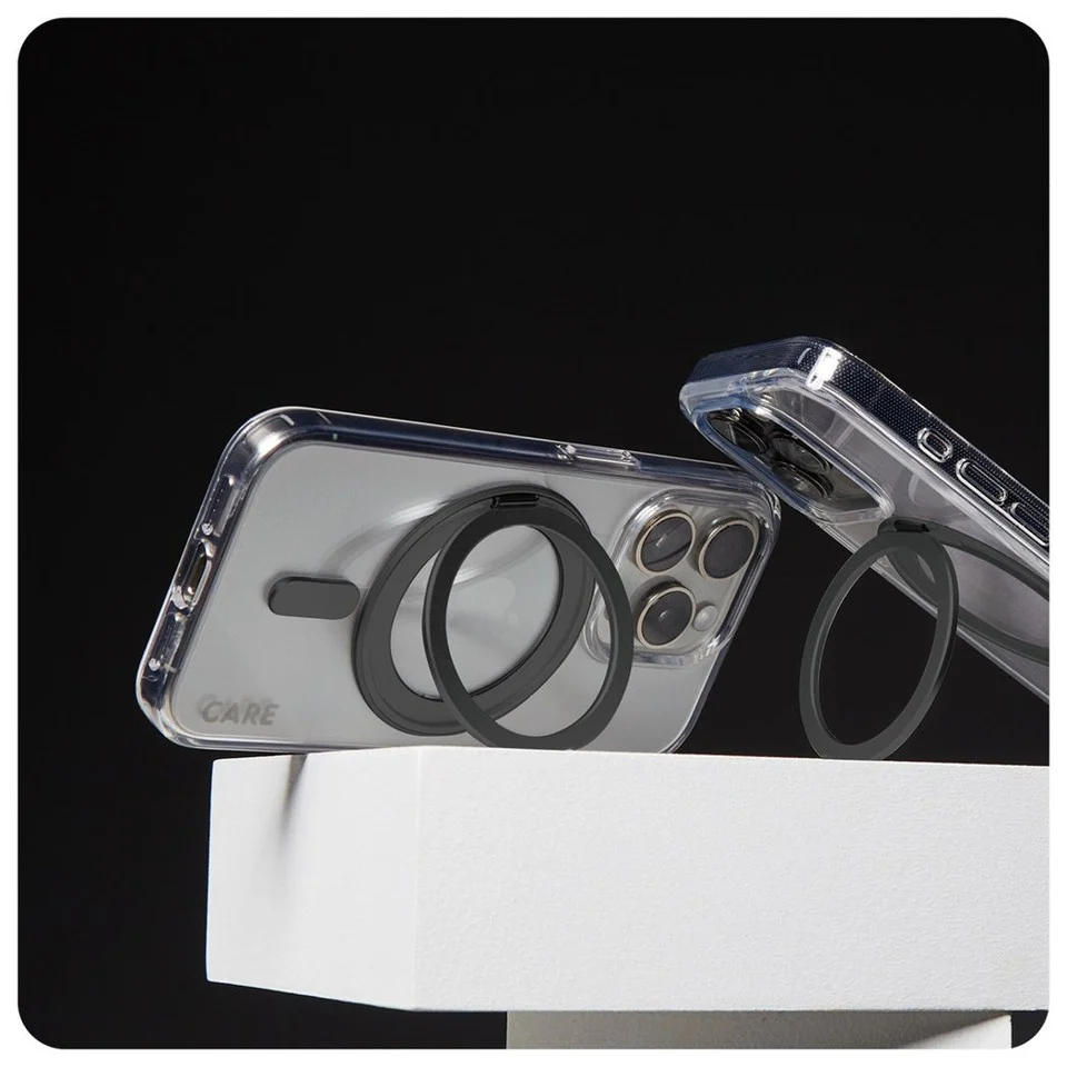 CARE by PanzerGlass - Case - Transparent w. Black MagSafe - iPhone 16 Pro Max