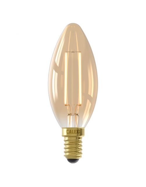 Calex Led Kaars Goud Straight Filament E14 3.5w 250lm - Lichtbron -