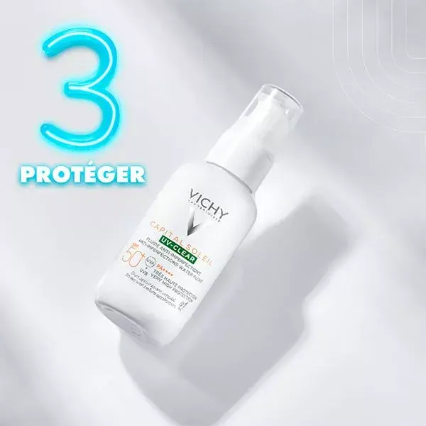 Gel de limpeza facial antiacne Cerave 236ml + Effaclar Duo+M La Roche-Posay 40ml + Protetor solar Vichy Capital Soleil UV-CLEAR FPS 50+ 40ml