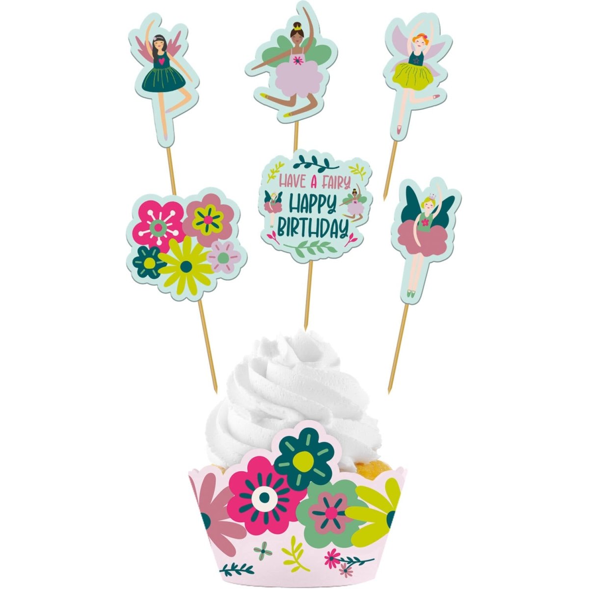 Ballerina Cupcake Toppers Met Vormpjes 12 delig
