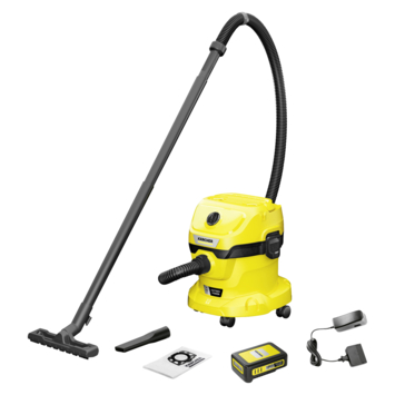 Kärcher 18V alleszuiger WD02 12L (incl. accu 2.0Ah   lader)
