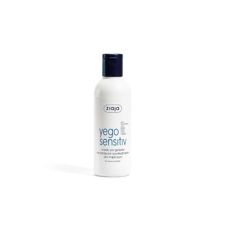 Ziaja Yego Sensitiv Aftershave water voor snijwonden en irritaties voor mannen 200 ml