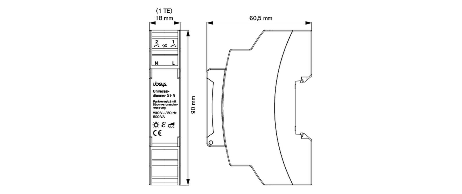 Universaldimmer D1-R ZigBee 3.0<br>Zigbee 3.0 Dimmer für Hutschienenmontage