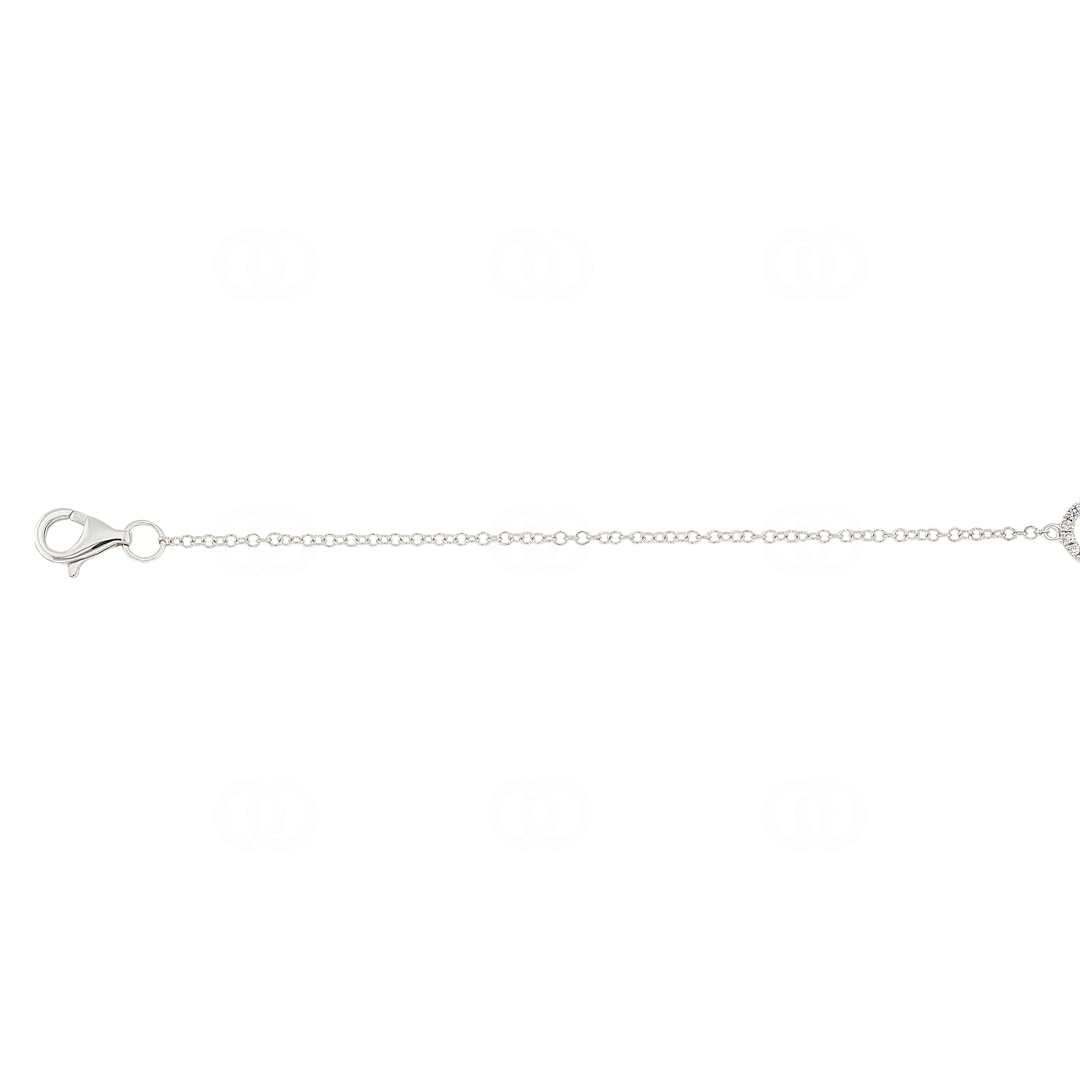 Armband 750/18 K Weissgold Kleeblatt mit Diamanten 0.09 ct H/si