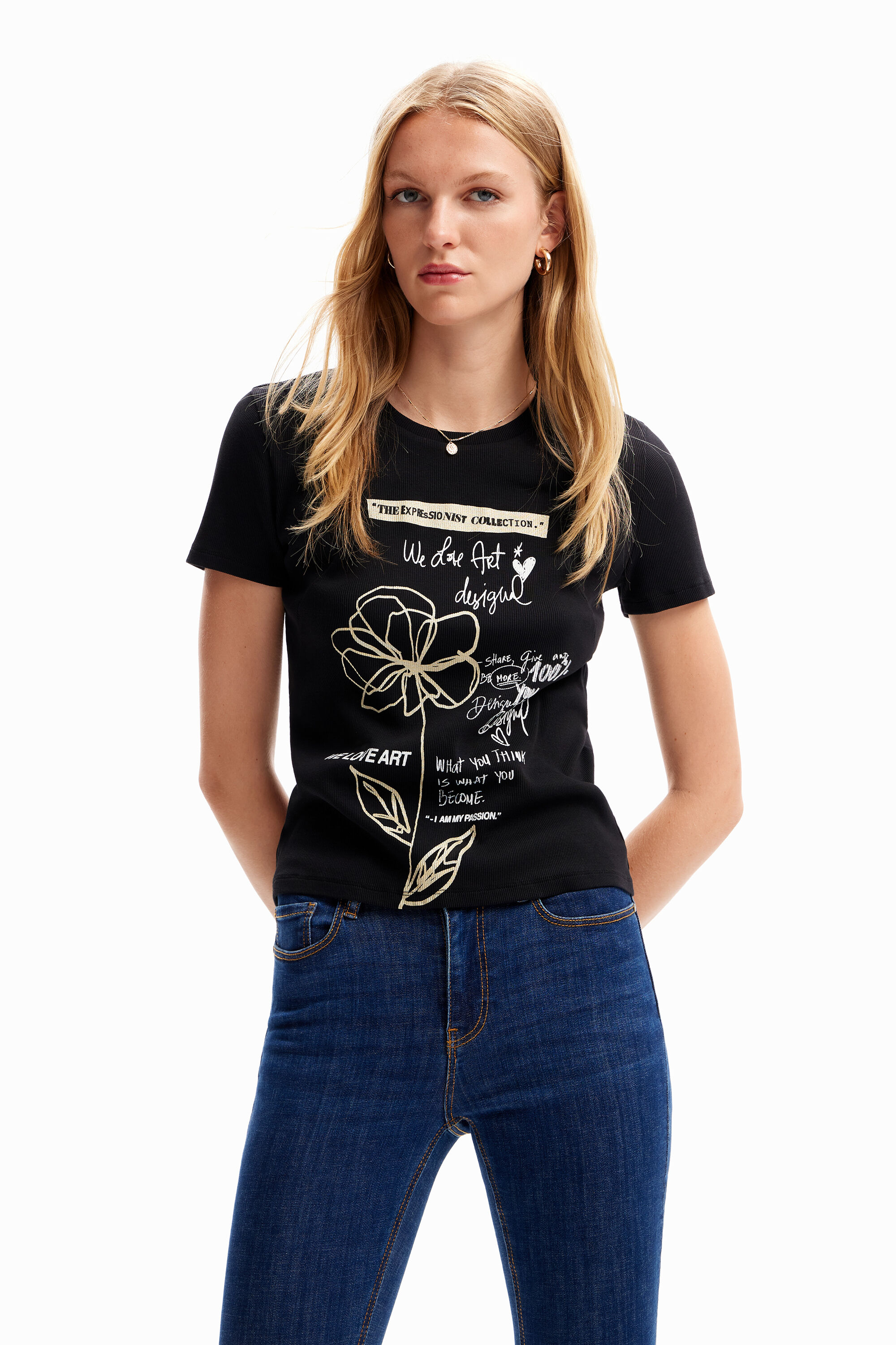 T-shirt fleur messages