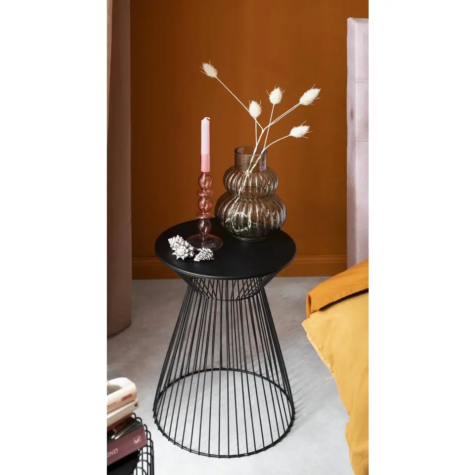Bijzettafel Napels - zwart - 47xØ33 cm