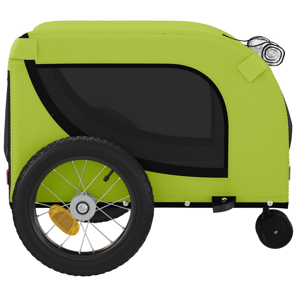 Remorque de vélo pour animaux de compagnie vert et noir
