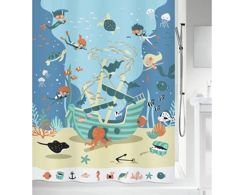 Spirella Pirates textiel douchegordijn, 180 x 200 cm, 10.20161