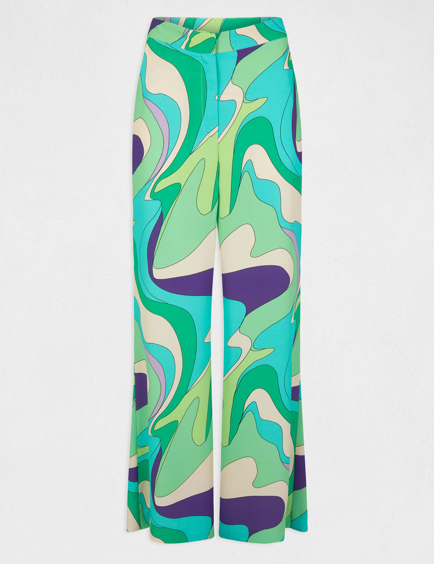 Pantalon large fluide imprimé abstrait multico femme - multico