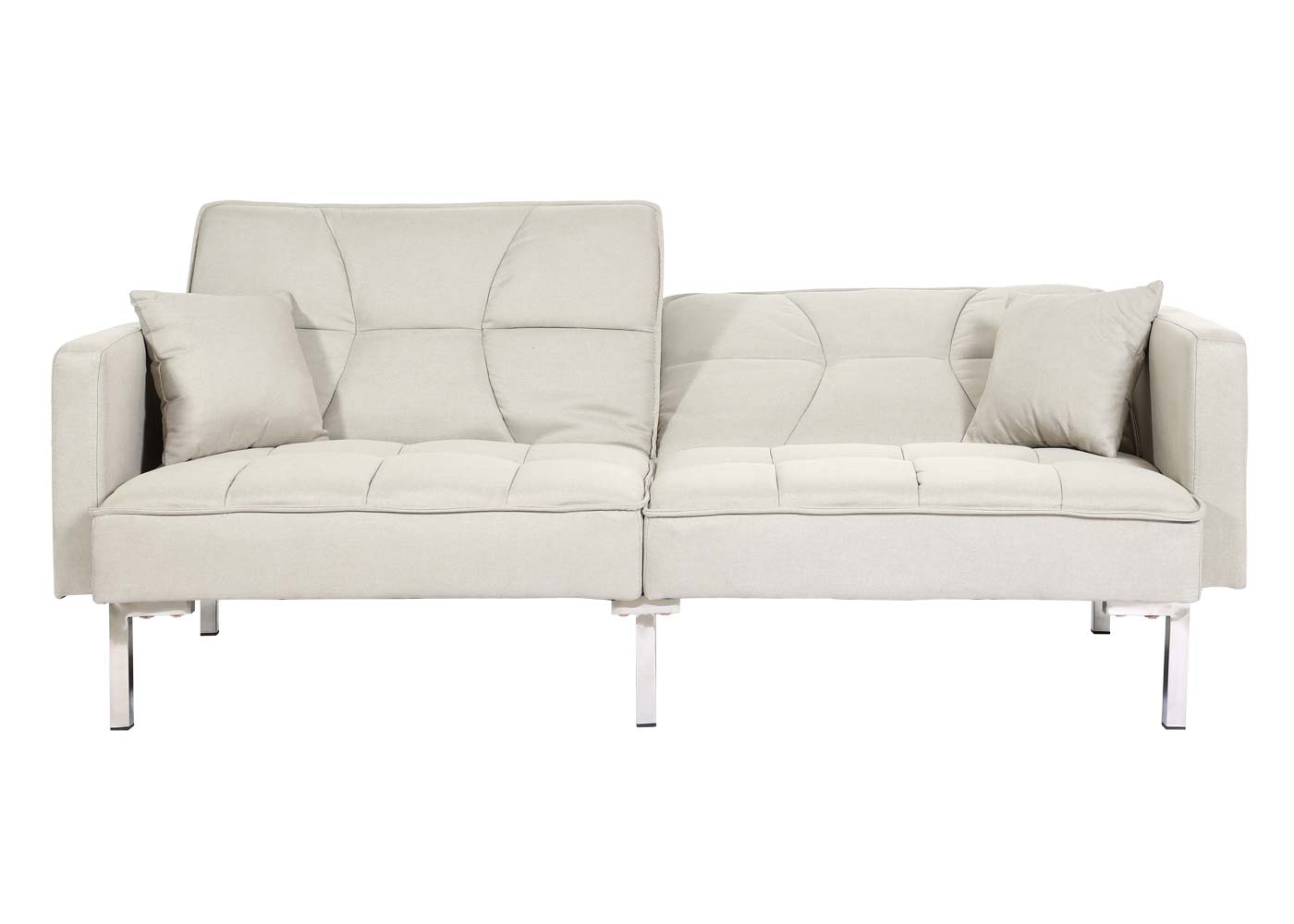 Schlafsofa MCW-K65, Schlafcouch Bettsofa Gästebett, Schlaffunktion Liegefläche 170x104 cm ~ Stoff/Textil creme-beige