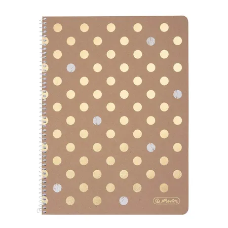 Herlitz Spiralblock A4 80 Blatt Sonderlineatur kariert, Pure Glam